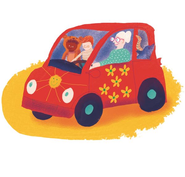 Voorleesverhaal Max en Lisa: Omaatje spelen Illustratie getekend door Jenny Lindhout