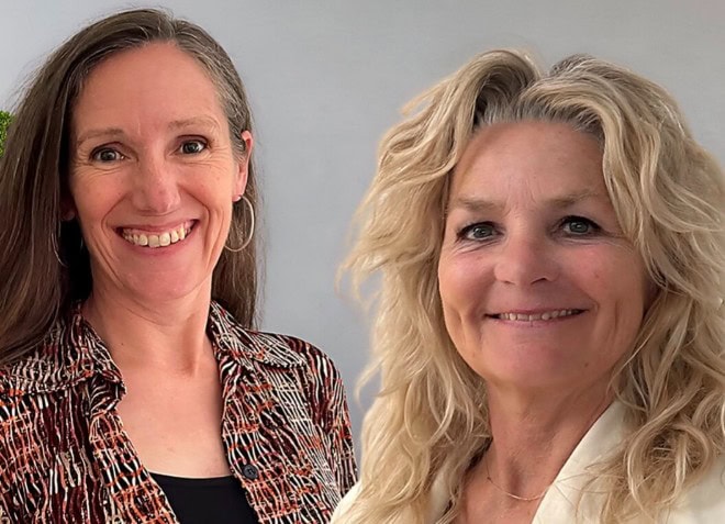 Best logisch: het personeelstekort oplossen met 50-plussers uit zorg en onderwijs Marleen Mol en Eugenie Suer (Foto: Eugenie)
