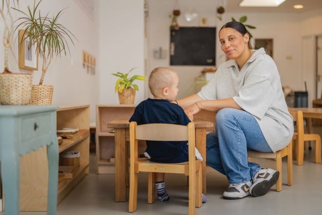 Bij mij op de groep ‘Leren op mijn handen te zitten’ Melanie Antunes, 37 jaar